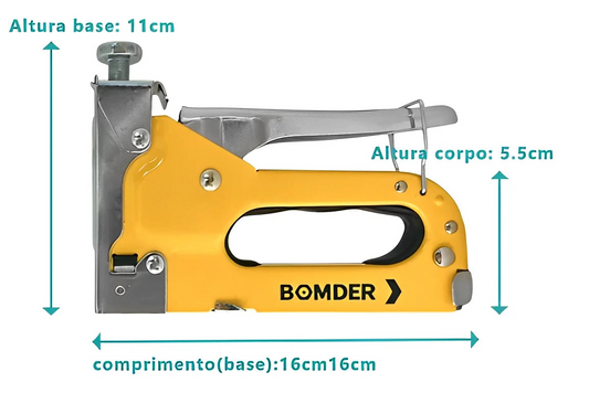 Grampeador tapeceiro profissional 3 em 1 com ajuste de pressão