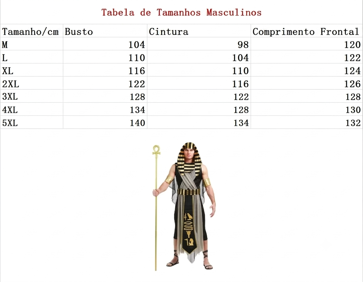 Fantasia Cosplay Faraó Égípcio