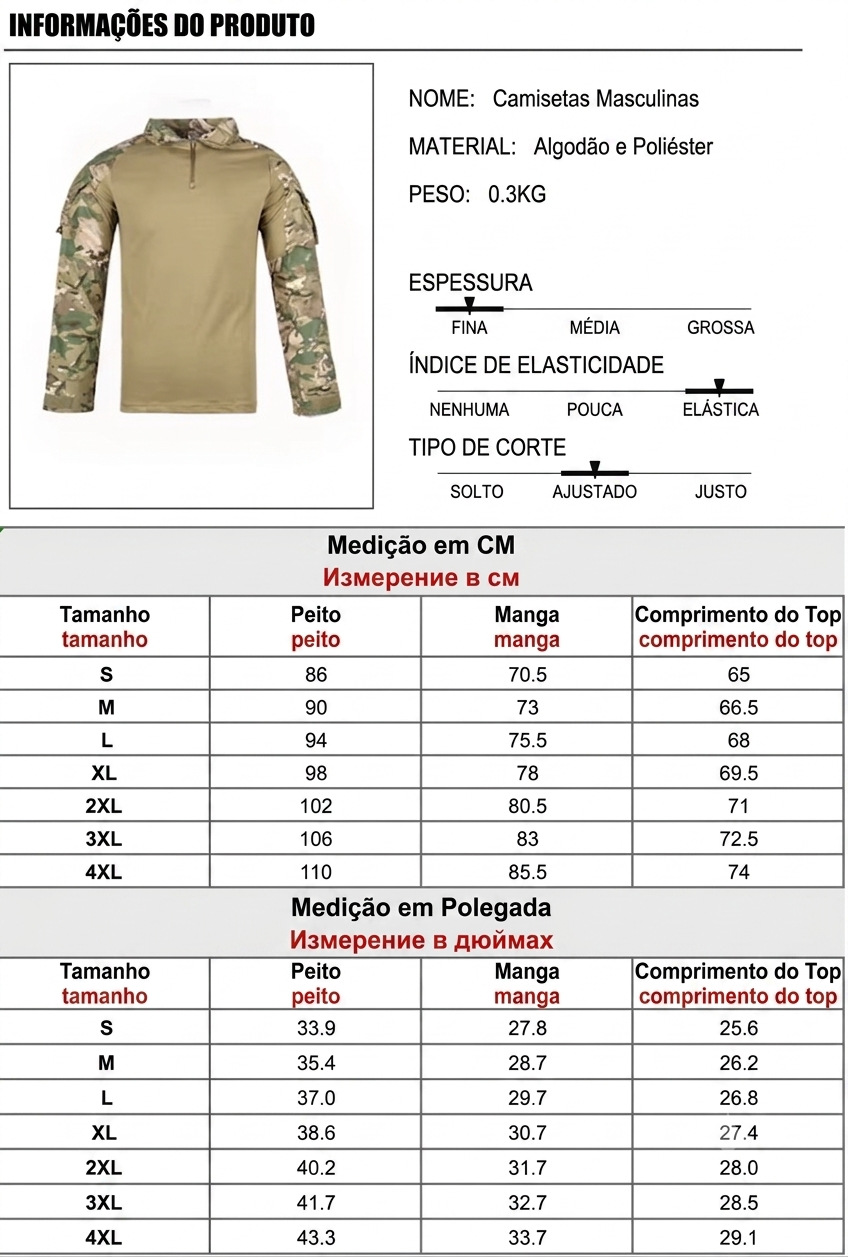 Camiseta camuflada tática masculina manga longa caça escalada camisa de algodão roupas esportivas