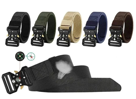 Cinto de lona tático multifuncional com 125cm