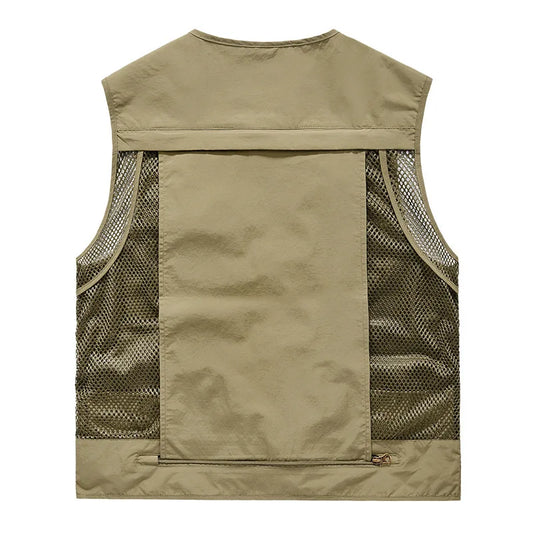 Colete masculino multi-bolso de alta qualidade
