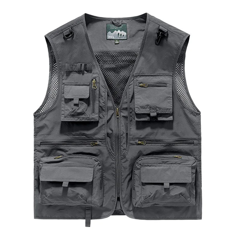 Colete masculino multi-bolso de alta qualidade