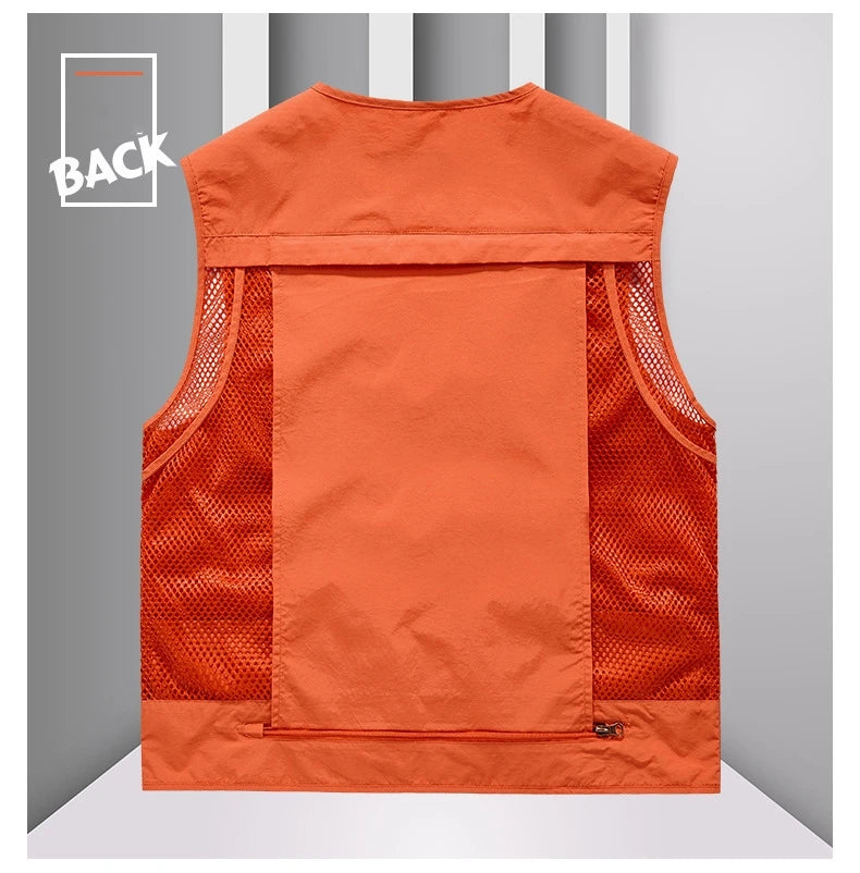 Colete masculino multi-bolso de alta qualidade