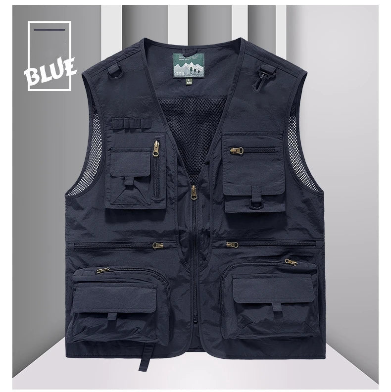 Colete masculino multi-bolso de alta qualidade