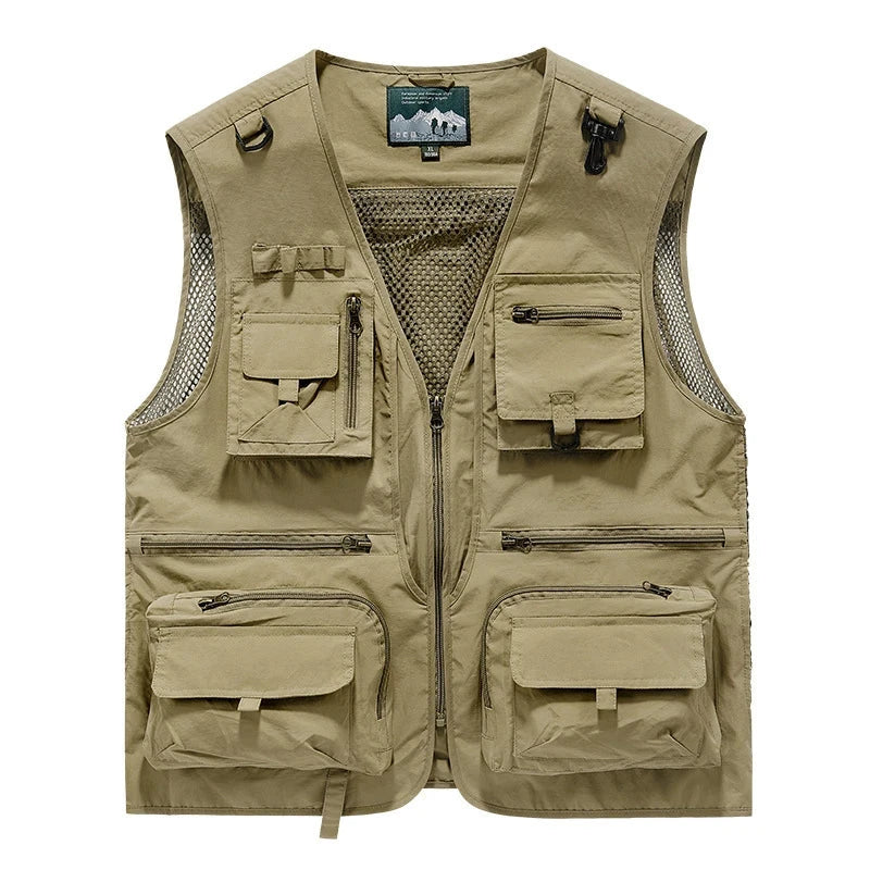 Colete masculino multi-bolso de alta qualidade