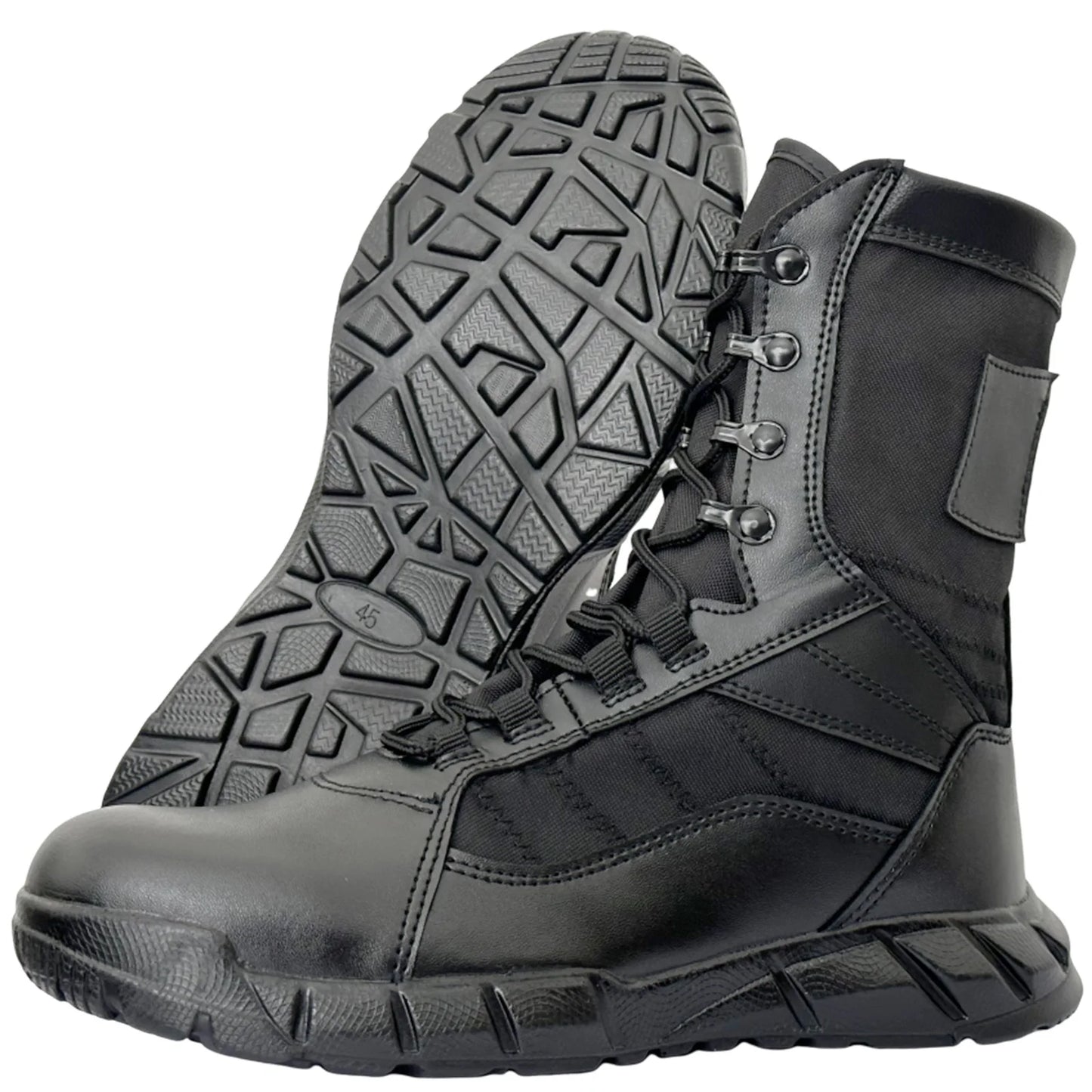 Botas táticas tipo coturno masculinas leves de couro botas de combate anti-colisão para treinamento