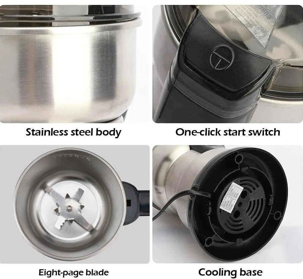 Moedor elétrico multifuncional de alta potência para café, cereais, nozes, feijões, especiarias, grãos ArmariaBr