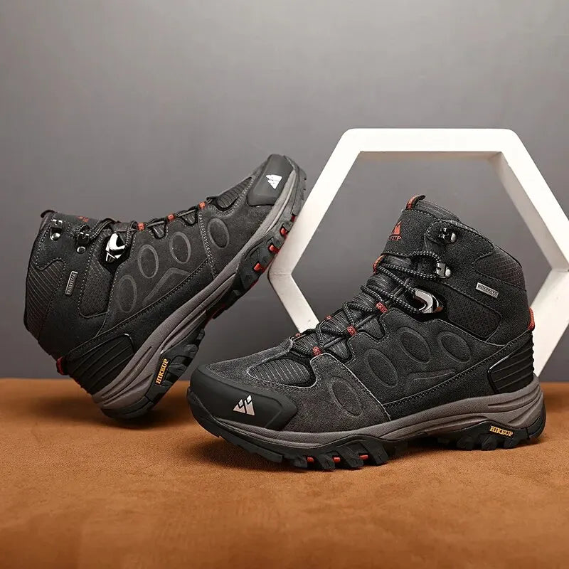 Botas HIKEUP de caminhada com cano alto, antiderrapantes