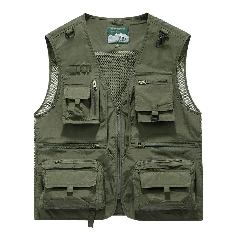 Colete masculino multi-bolso de alta qualidade