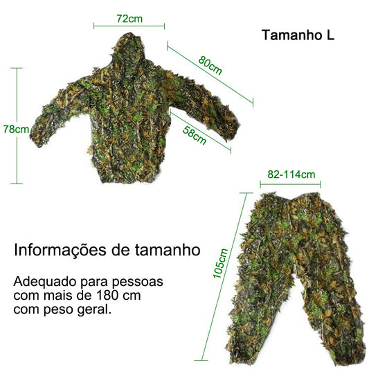 Roupa com Camuflagem de Folhas para Ambientes Selvagen WALLY SKY