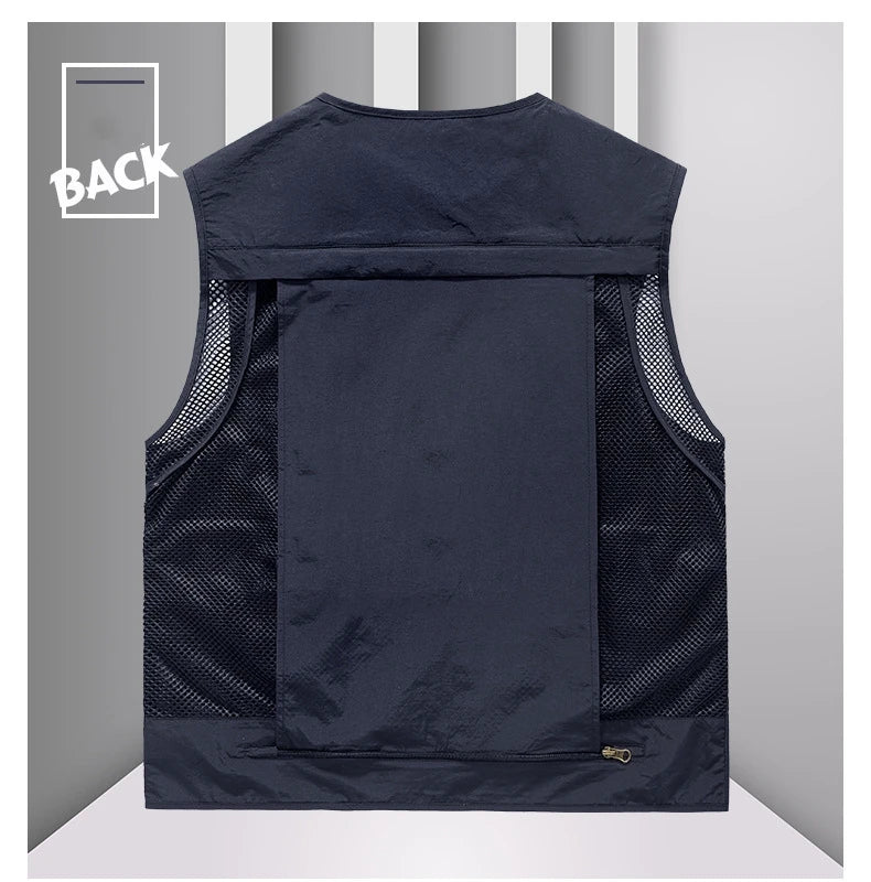 Colete masculino multi-bolso de alta qualidade