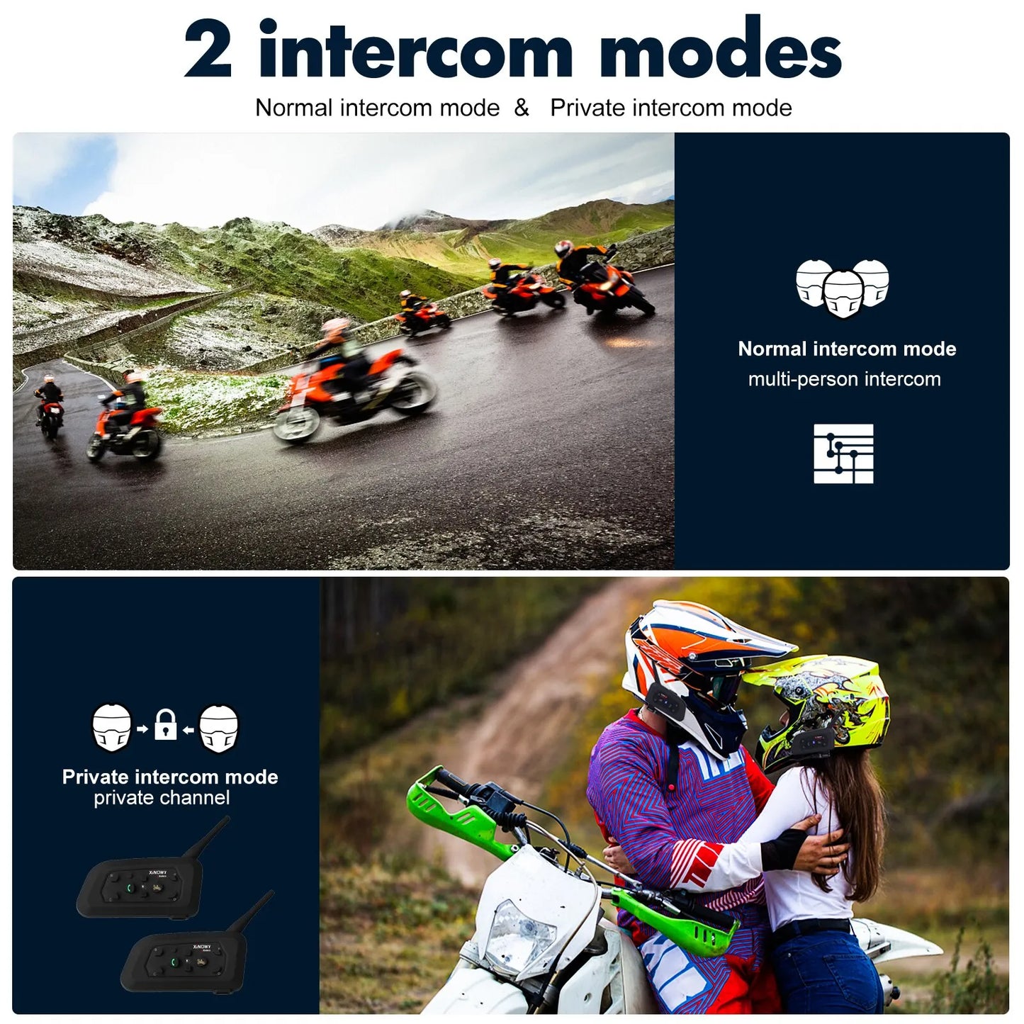 Intercomunicador Bluetooth para Capacete de Motocicleta com Alcance de 1200M XINOWY