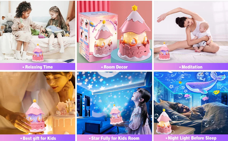 Projetor Starry Sky com temporizador rotativo de 360°