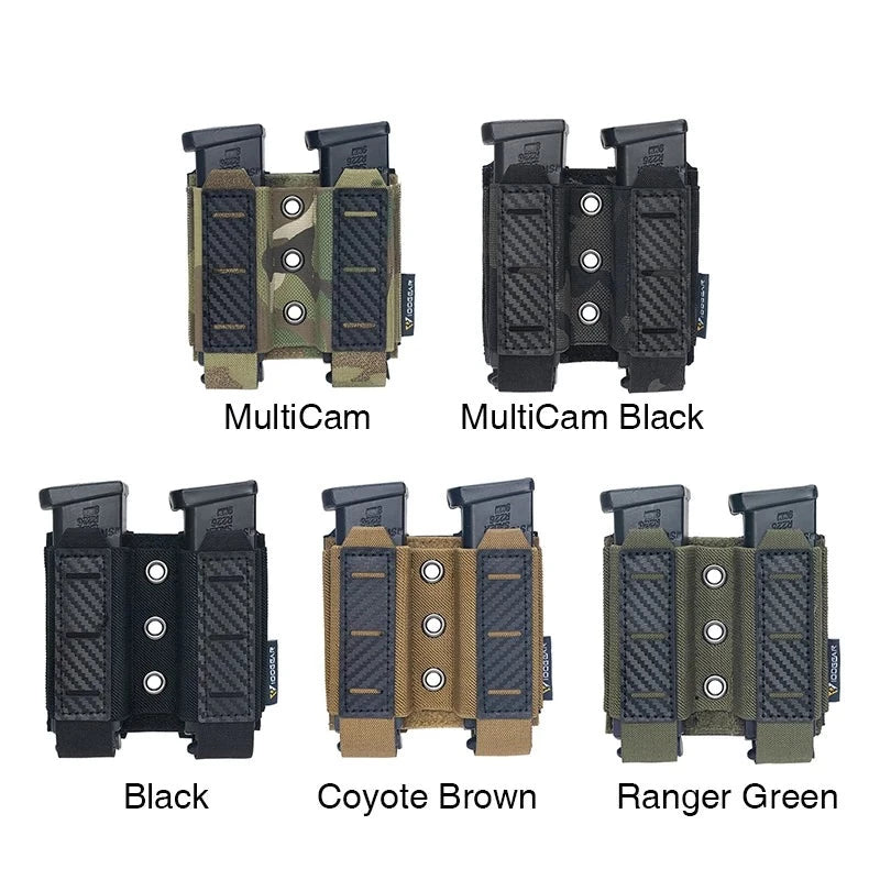 Porta Carregador Duplo IDOGEAR Fibra De Carbono, MOLLE, 9mm - ArmariaBr