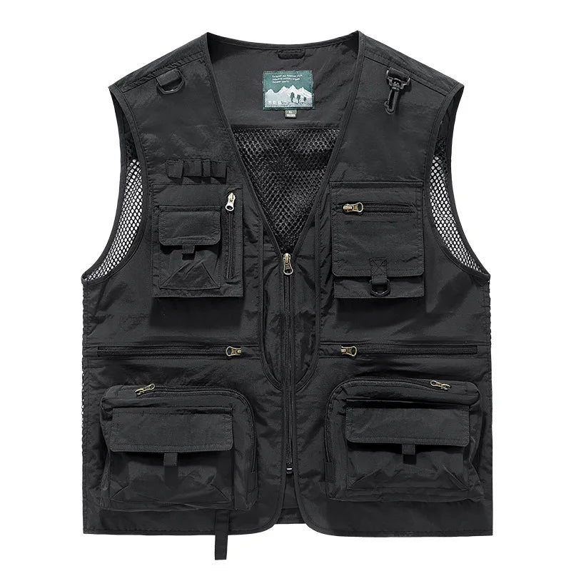 Colete masculino multi-bolso de alta qualidade