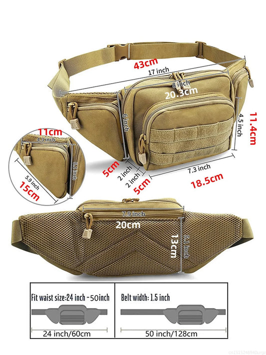 Bolsa de Cintura em Nylon impermeável com Sistema Molle