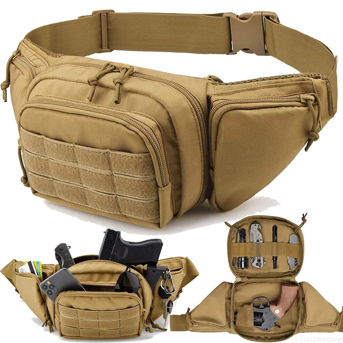 Bolsa de Cintura em Nylon impermeável com Sistema Molle