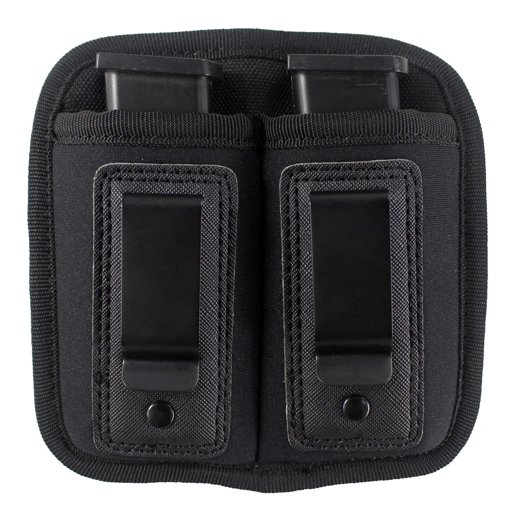 Coldre duplo para Carregador Velado com Molle e grampo do metal para 9mm .40 .45 .380 .357 - ArmariaBr