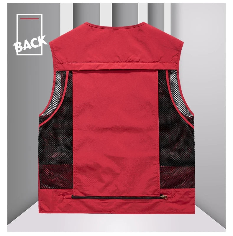 Colete masculino multi-bolso de alta qualidade