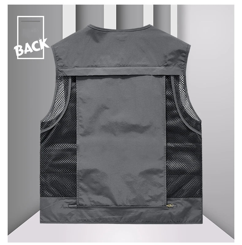 Colete masculino multi-bolso de alta qualidade
