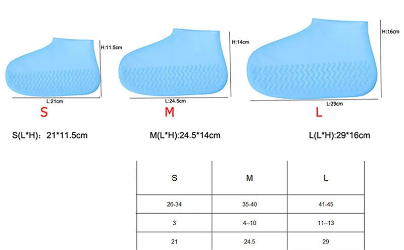 Capas de Chuva Reutilizáveis de Silicone e À Prova D'Água para Sapatos