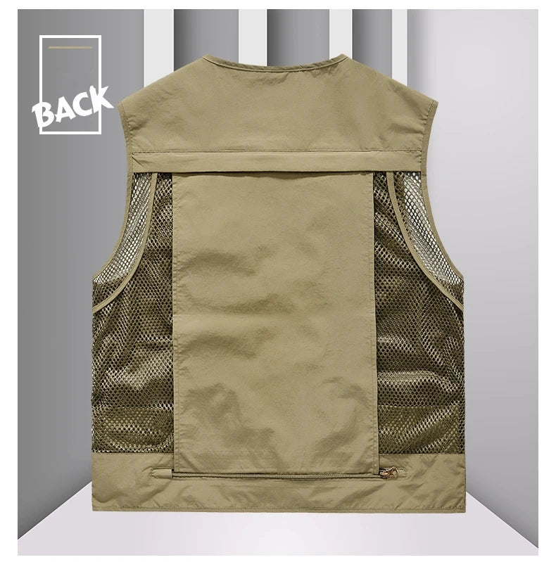 Colete masculino multi-bolso de alta qualidade