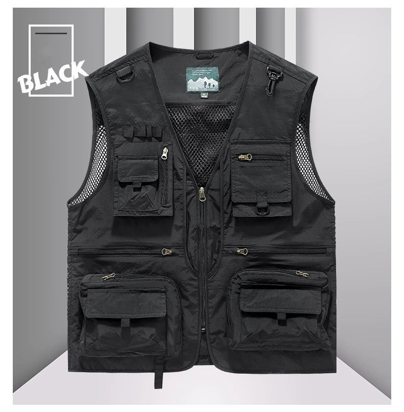 Colete masculino multi-bolso de alta qualidade