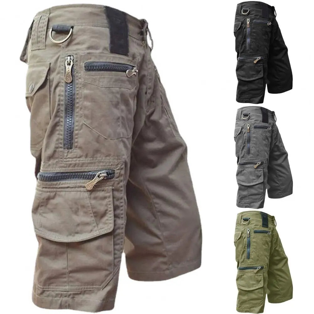 Bermuda tática masculina com bolsos múltiplos - ArmariaBr