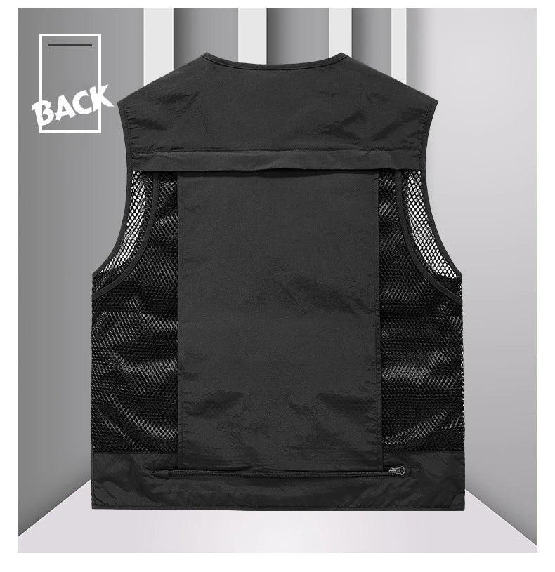 Colete masculino multi-bolso de alta qualidade