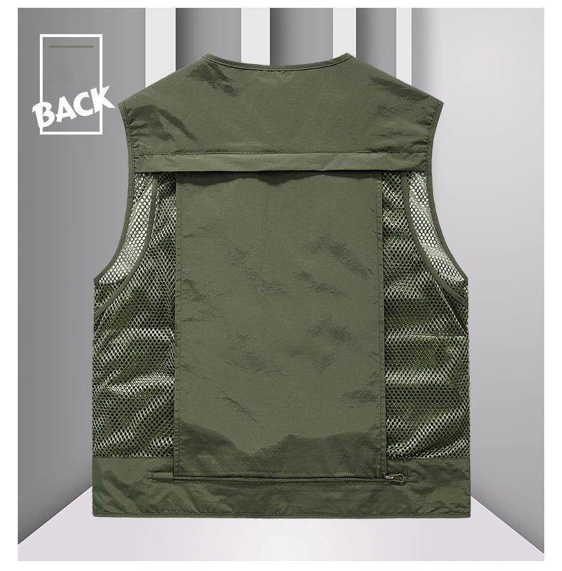 Colete masculino multi-bolso de alta qualidade