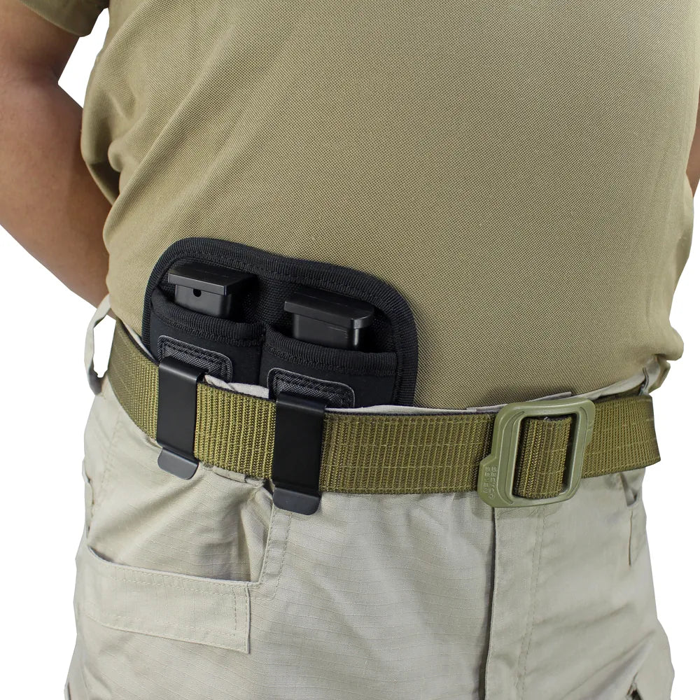 Coldre duplo para Carregador Velado com Molle e grampo do metal para 9mm .40 .45 .380 .357 - ArmariaBr