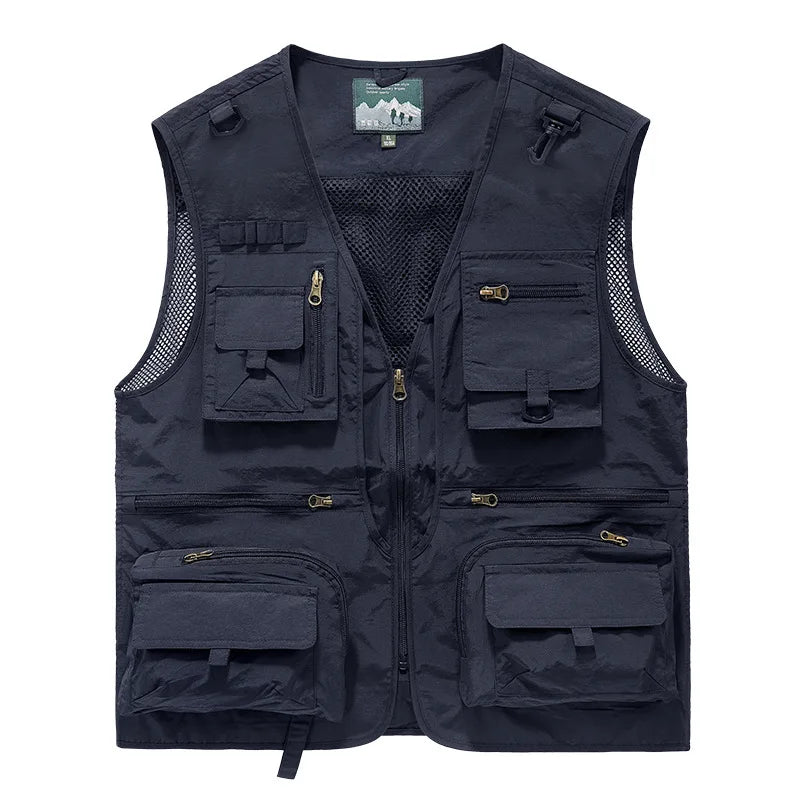 Colete masculino multi-bolso de alta qualidade