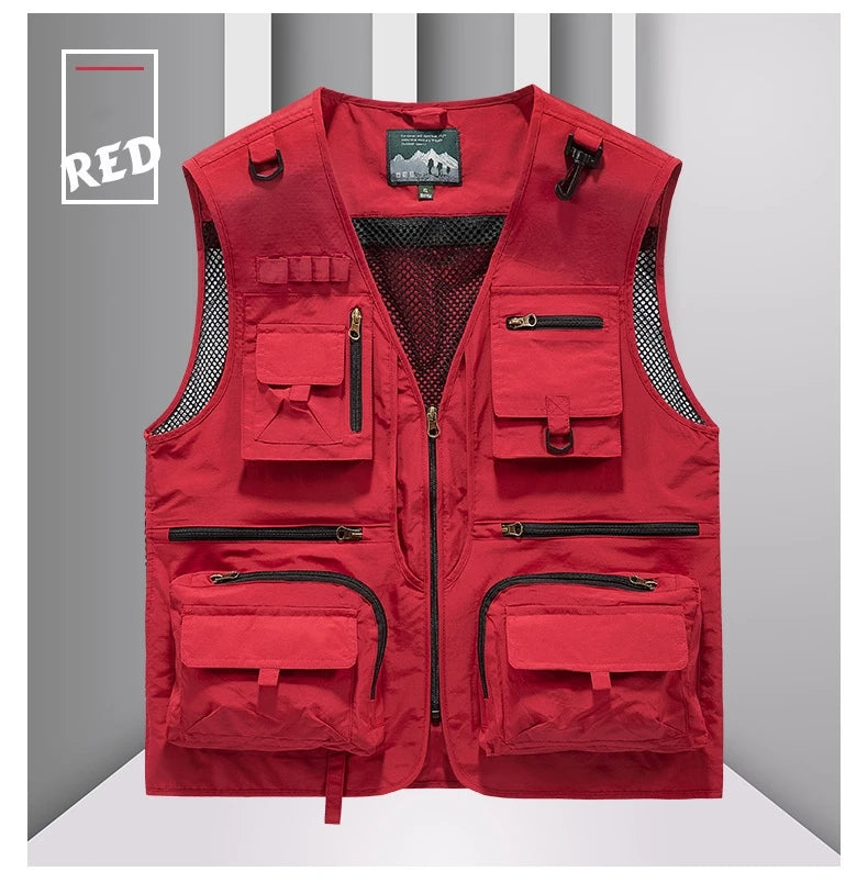 Colete masculino multi-bolso de alta qualidade