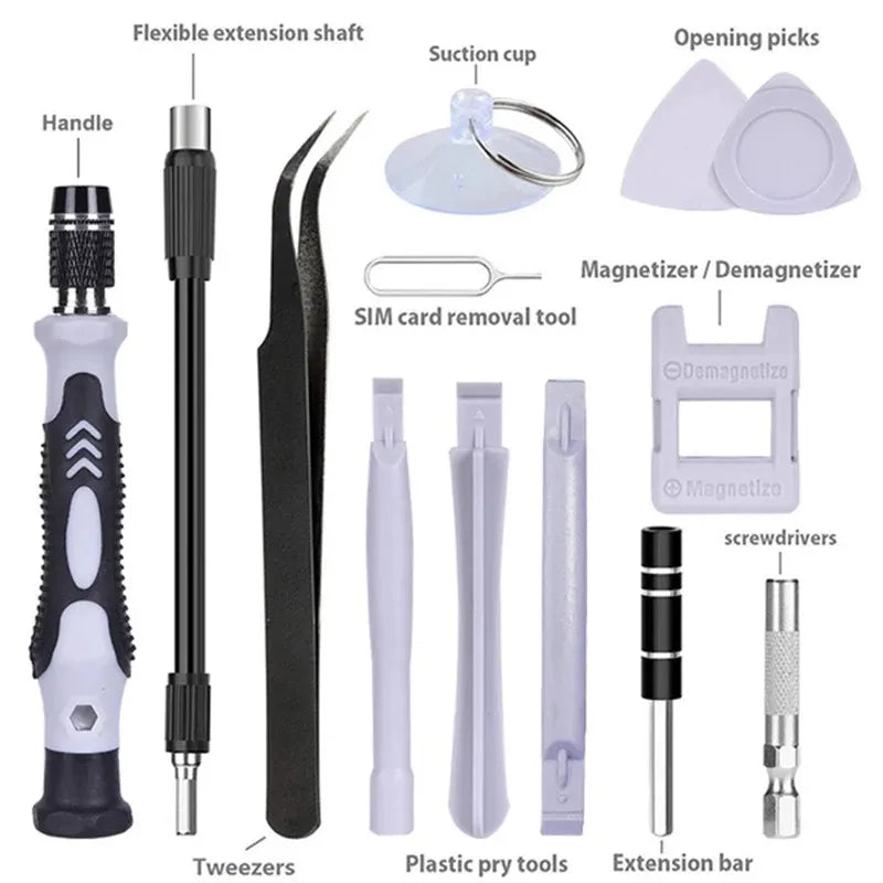 Kit de Chaves Multifuncional 115 em 1 para Computador, PC, Celular