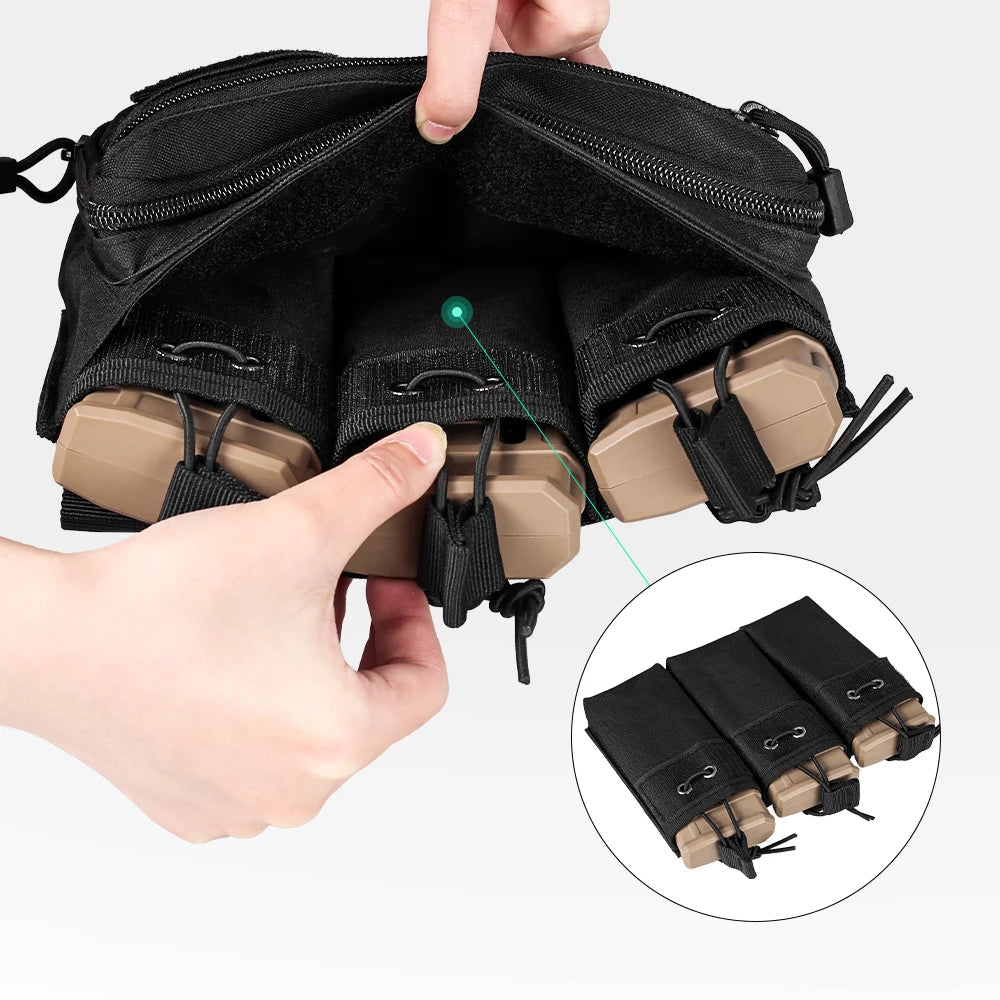 Porta-Carregadores Triplo Tático para 5.56 e 7.62