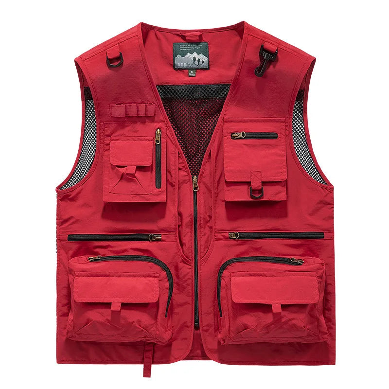 Colete masculino multi-bolso de alta qualidade
