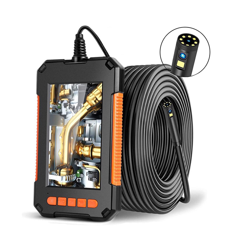 Endoscópio Industrial com Câmera 1080P e tela IPS de 4.3 Polegada, lente dupla GUANMOU
