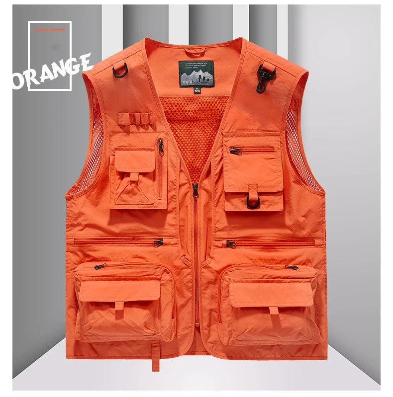 Colete masculino multi-bolso de alta qualidade