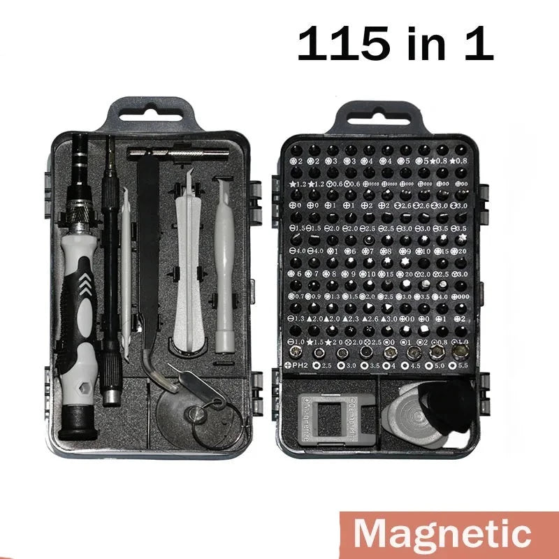Kit de Chaves Multifuncional 115 em 1 para Computador, PC, Celular