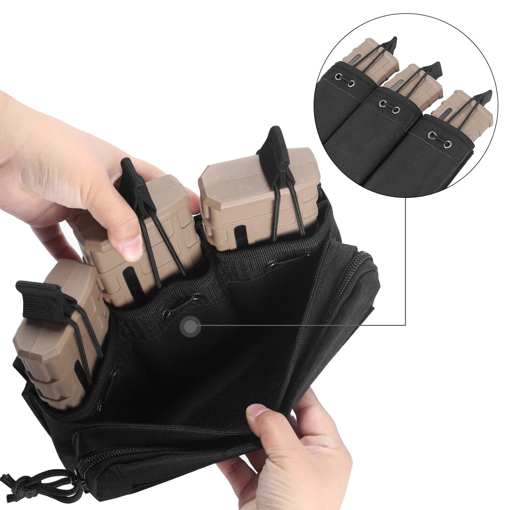 Porta-Carregadores Triplo Tático para 5.56 e 7.62