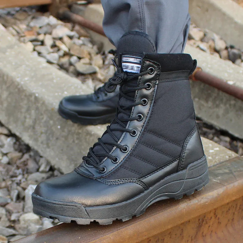 Botas de cano alto militares táticas masculinas - ArmariaBr
