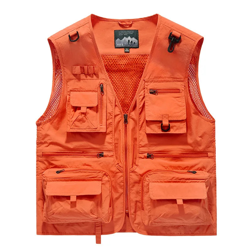 Colete masculino multi-bolso de alta qualidade