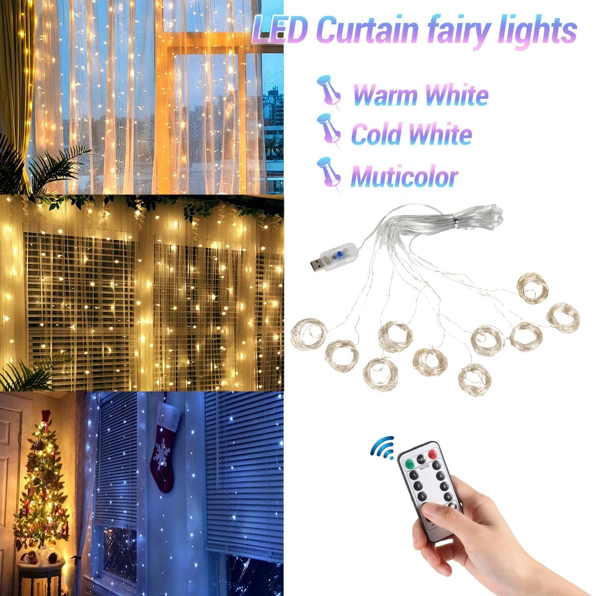 LED para Cortina com Controle Remoto - ArmariaBr