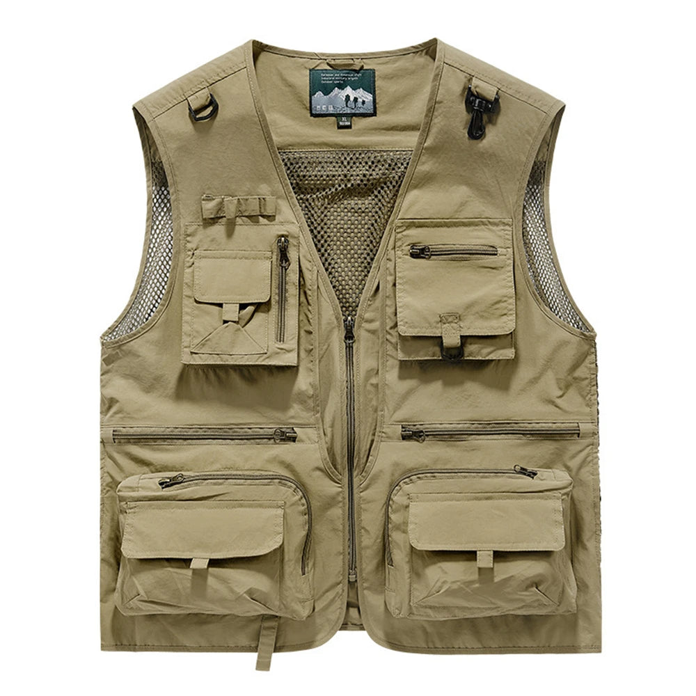 Colete masculino multi-bolso de alta qualidade