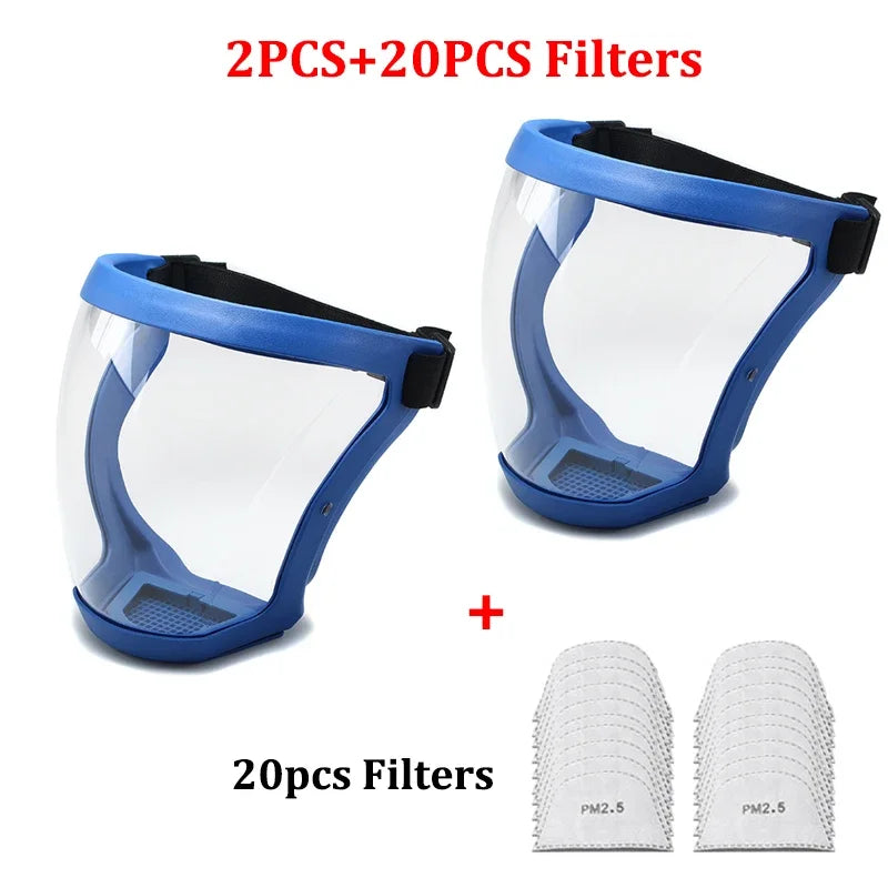 Máscara de proteção transparente à prova de respingos