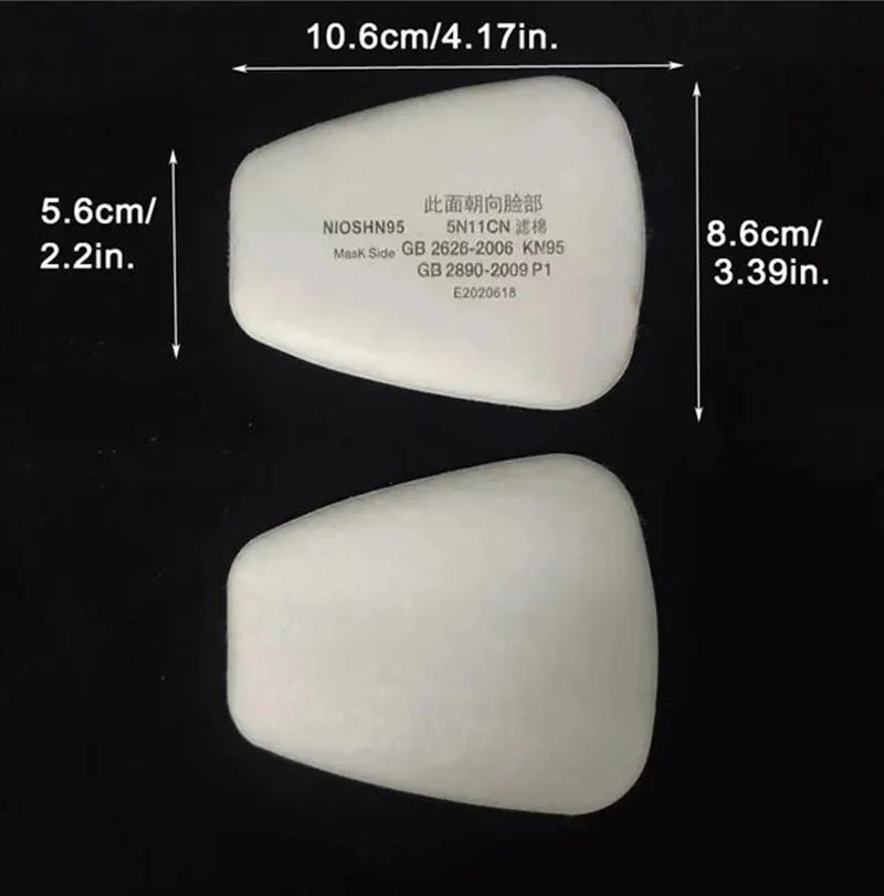 Filtro de algodão para pó 5N11 Papel 501 Suporte para 3M 6001/6200/7502/6800 para pintura por pulverização química