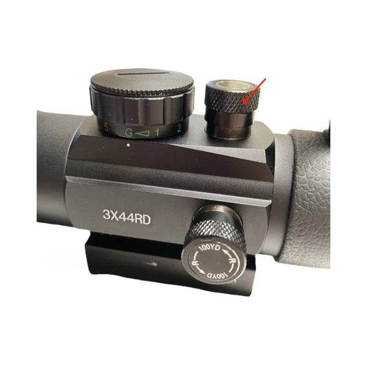 Mira telescópica 3X44 com ponto verde e vermelho