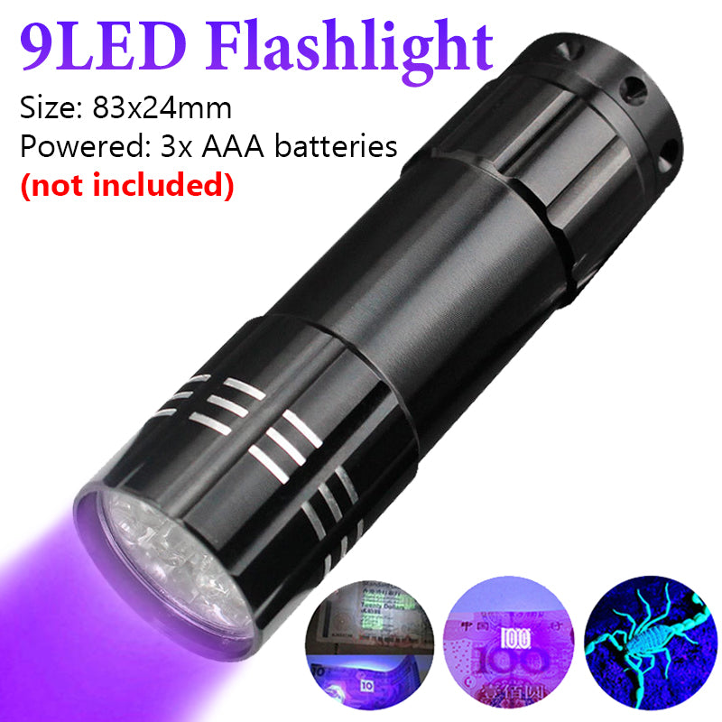 Lanterna uv portátil, lanterna de luz negra de 395nm