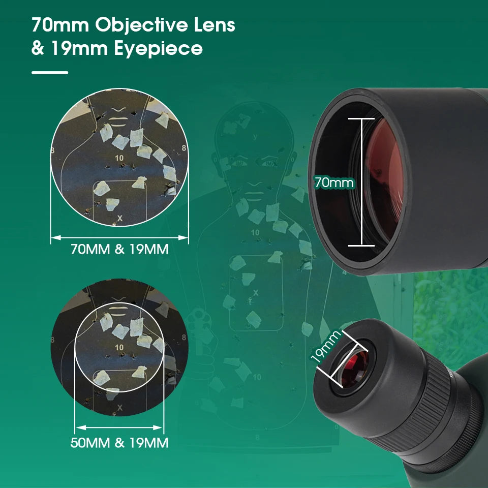 Luneta de espotagem Svbony SV28 com zoom potente de 70mm à prova d'água e tripé