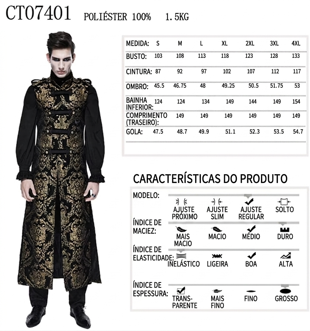 Traje Medieval Retro Masculino